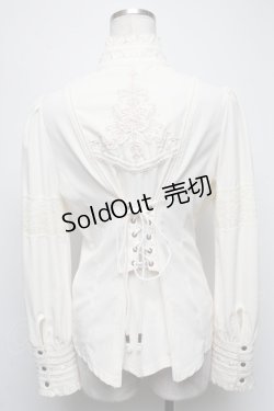 画像2: Ozz oneste / バラ刺繍立ち襟ブラウス  キナリ S-25-03-01-032-OO-BL-HR-ZS