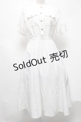 axes femme / ベルト付デニムワンピース  白 S-25-03-02-054-AX-OP-HR-ZS