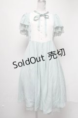 axes femme / ブロッキングフリル袖ワンピース  グリーン S-25-03-02-055-AX-OP-HR-ZS