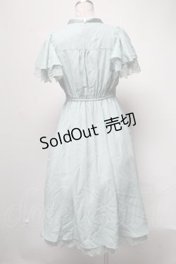 画像2: axes femme / ブロッキングフリル袖ワンピース  グリーン S-25-03-02-055-AX-OP-HR-ZS