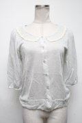Emily Temple cute / ラメ半袖カーディガン  グレーｘシルバー S-25-03-02-012-ET-TO-AS-ZS