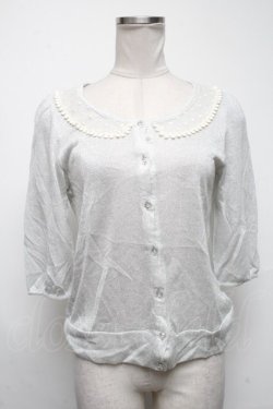 画像1: Emily Temple cute / ラメ半袖カーディガン  グレーｘシルバー S-25-03-02-012-ET-TO-AS-ZS