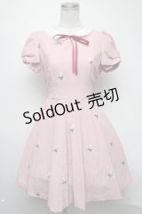 Secret Honey / マーガレット刺繍ワンピース  赤 S-25-03-06-050-CA-OP-AS-ZS