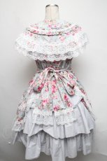 画像2: metamorphose / フローレンスケープ付きジャンパースカート  ミントブルー S-25-03-06-057-ME-OP-HR-ZS (2)