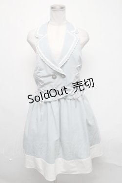 画像1: axes femme / サイド編み上げホルターネックワンピース  サックス S-25-03-06-058-AX-OP-HR-ZS