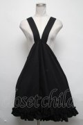 Na+H / hmサスペンダーフリルスカート(sc)  黒 S-25-03-06-067-PU-PA-HR-ZS