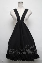 Na+H / hmサスペンダーフリルスカート(sc)  黒 S-25-03-06-067-PU-PA-HR-ZS