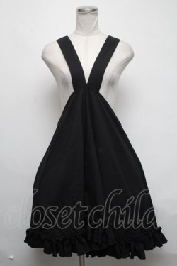 画像1: Na+H / hmサスペンダーフリルスカート(sc)  黒 S-25-03-06-067-PU-PA-HR-ZS
