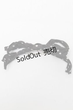 画像1: MILK / ドットリボンバレッタ  黒 S-25-03-06-008-ML-AC-HR-ZS