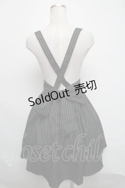 画像2: Amavel / サスペンダー付きストライプスカート  黒 S-25-03-06-074-CA-SK-AS-ZS