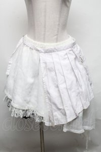 h.naoto Blood / フラップ付きptチュール重ねアシメスカート  白 S-25-03-06-077-HN-SK-HR-ZS