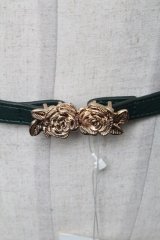 F&A / リトルローズバックルゴムベルト  グリーン S-25-03-06-009-LO-ZA-HR-ZS