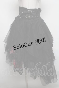 画像1: GOTH / レースレイヤードスカート  黒ｘ赤 S-25-03-06-082-GO-SK-HR-ZS