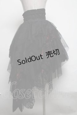 画像2: GOTH / レースレイヤードスカート  黒ｘ赤 S-25-03-06-082-GO-SK-HR-ZS