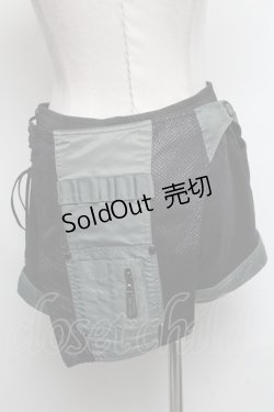 画像2: Qutie Frash / フラップ付きショートパンツ  黒ｘカーキ S-25-03-06-084-QU-PA-AS-ZS