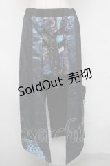 Qutie Frash / ベルトデザインオーバースカート  黒ｘブルー S-25-03-06-087-QU-SK-AS-ZS