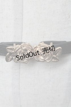 画像1: F&A / リトルローズバックルゴムベルト  黒 S-25-03-06-010-LO-ZA-HR-ZS
