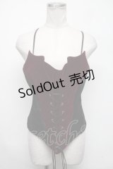 DARK IN LOVE / Gothic scarlet bats corset   黒ｘワイン S-25-03-06-013-PU-BL-HR-ZS