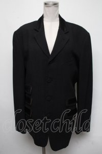 Jean Paul GAULTIER HOMME / ストライプテーラードジャケット 50 黒 S-25-03-06-035-GO-JA-AS-ZS
