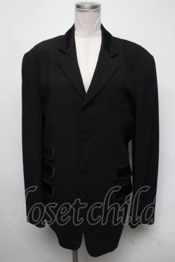 画像1: Jean Paul GAULTIER HOMME / ストライプテーラードジャケット 50 黒 S-25-03-06-035-GO-JA-AS-ZS