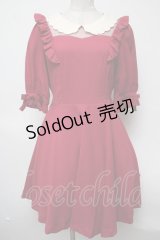 Secret Honey / スカラップ刺繍襟ワンピース  赤 S-25-03-09-067-CA-OP-AS-ZS