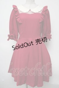 Secret Honey / スカラップ刺繍襟ワンピース  赤 S-25-03-09-067-CA-OP-AS-ZS