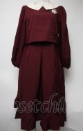 m petit by misako / マイメロワッペン付きワンピース  ワイン S-25-03-09-069-LO-OP-HR-ZS