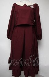m petit by misako / マイメロワッペン付きワンピース  ワイン S-25-03-09-069-LO-OP-HR-ZS