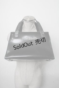 画像1: Jean Paul GAULTIER / ロゴ型押しハンドバッグ  黒 S-25-03-09-016-GO-BG-AS-ZS