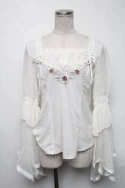 画像1: Ozz oneste / レースフレア袖カットソー  白 S-25-03-09-019-OO-TO-SZ-ZS