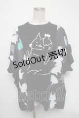 MINT NeKO / 切替オーバーサイズトップス  黒 S-25-03-09-024-HN-TO-AS-ZS