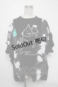 MINT NeKO / 切替オーバーサイズトップス  黒 S-25-03-09-024-HN-TO-AS-ZS