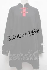 KRY CLOTHING / チャイナボタンスウェットワンピース  黒 S-25-03-09-037-EL-OP-AS-ZS