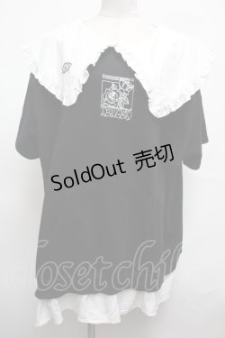 画像1: KRY CLOTHING / フリル襟スウェット  黒 S-25-03-09-039-EL-TO-AS-ZS