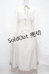 axes femme / ハイウエストドッキングワンピース  オフｘベージュ S-25-03-09-049-AX-OP-HR-ZS