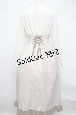 画像2: axes femme / ハイウエストドッキングワンピース  オフｘベージュ S-25-03-09-049-AX-OP-HR-ZS