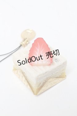 画像1: Q-pot. / ストロベリーショートケーキプチケーキストラップ  白 S-25-03-10-028-QP-AC-AS-ZS