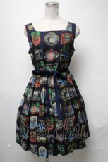 画像1: Jane Marple / Bonne Journee Hotelのスクエアドレス  ネイビー S-25-03-11-064-JM-OP-HR-ZT416 (1)