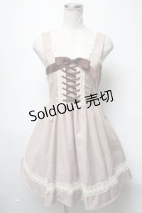 LOLITAその他(お買取対象外) / レース&編み上げジャンパースカート  ベージュ S-25-03-11-065-LO-OP-HR-ZS