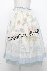 Jane Marple / Les merveillesのダブルスカート  ブルー S-25-03-11-075-JM-SK-HR-ZS