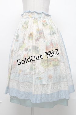 画像1: Jane Marple / Les merveillesのダブルスカート  ブルー S-25-03-11-075-JM-SK-HR-ZS