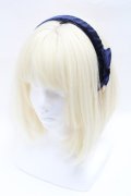 axes femme / ベロアリボンカチューシャ  紺 S-25-03-11-011-AX-AC-HR-ZS