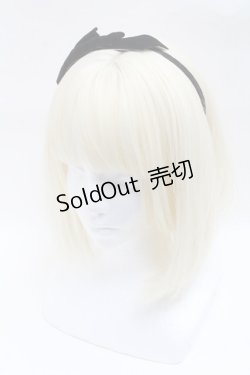 画像1: LOLITA / ベロアリボンカチューシャ  黒 S-25-03-11-012-LO-AC-HR-ZS
