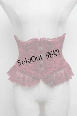 画像1: ATELIER PIERROT / Frill Short Corset  ワイン S-25-03-11-025-EL-TO-HR-ZS