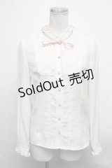 Amavel / ピンタック立ち襟リボンブラウス  キナリ S-25-03-11-031-CA-BL-HR-ZS