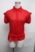 Jean Paul GAULTIER / パワーネット襟付きトップス 40 赤 S-25-03-11-033-GO-TO-AS-ZS