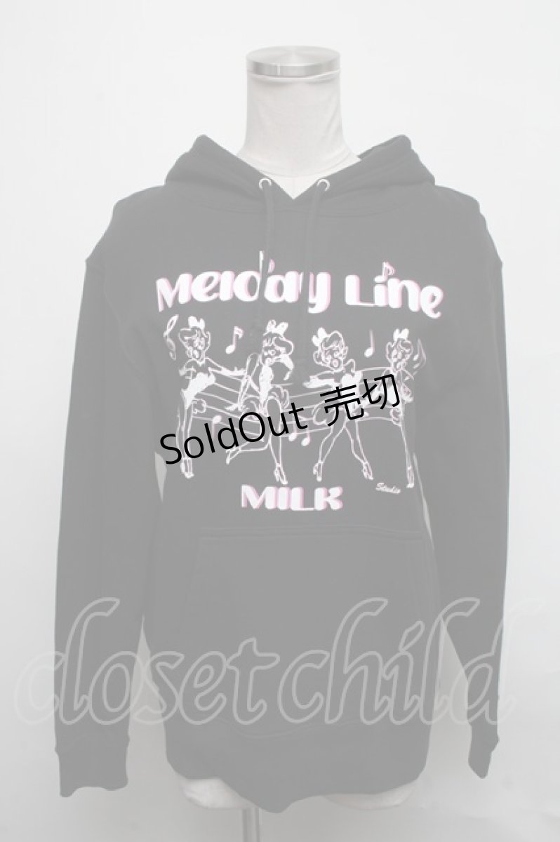 画像1: 【SALE】MILK / melody lineパーカー  黒 S-25-03-11-037-ML-TO-HR-ZT055 (1)