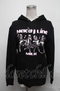 MILK / melody lineパーカー  黒 S-25-03-11-037-ML-TO-HR-ZT055
