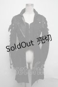PUNK RAVE / 異素材切替コート  黒 S-25-03-11-045-PU-BL-AS-ZS
