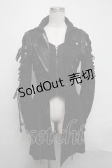 PUNK RAVE / 異素材切替コート  黒 S-25-03-11-045-PU-BL-AS-ZS